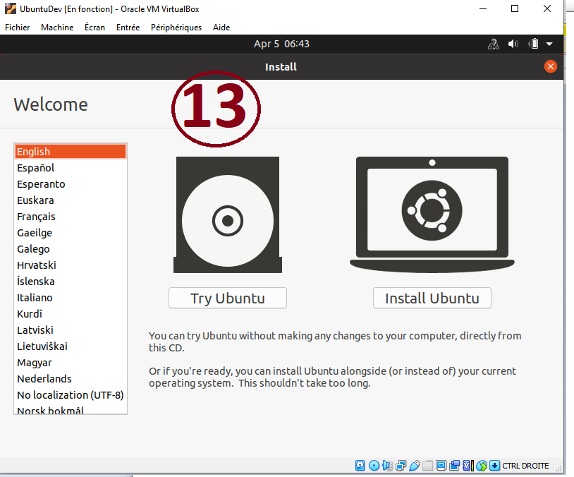 Lancer installation ubuntu 20