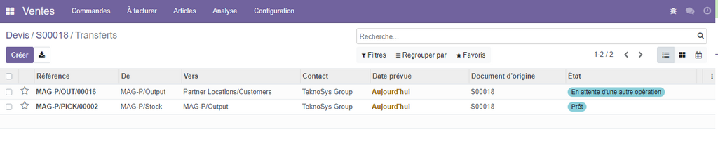 Opérations de livraisons de stock  multi routes
