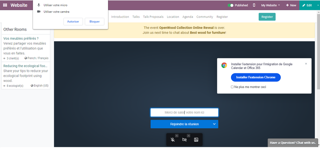 Salle de conférence virtuelle