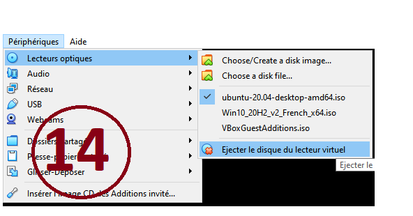 Ejecter Disque Vbox