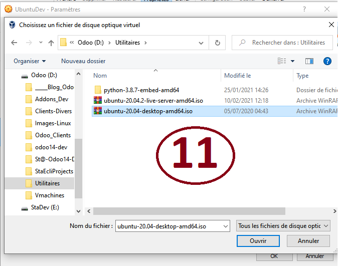 choisir image Ubuntu