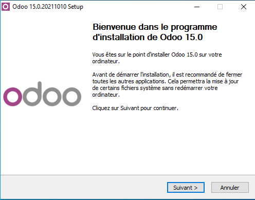 Installer Odoo sur  Windows