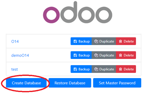 Création d'une base de donnée Odoo Création d'une base de donnée Odoo