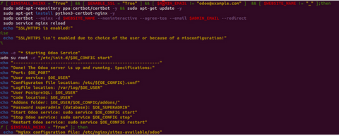 script linux installation odoo